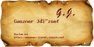 Gaszner József névjegykártya